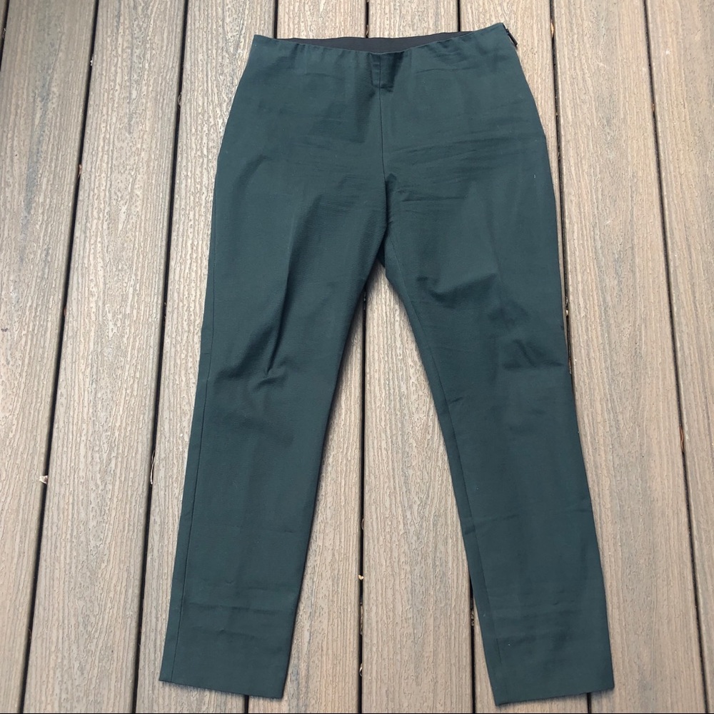 Dark green stretchy side zipper ankle pants